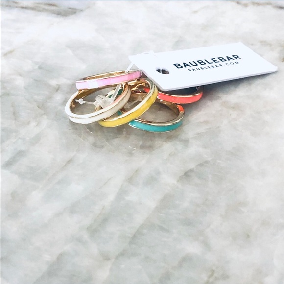 BaubleBar Nohea Rings Stackable Ring Set (Set of 5) - Picture 2 of 8